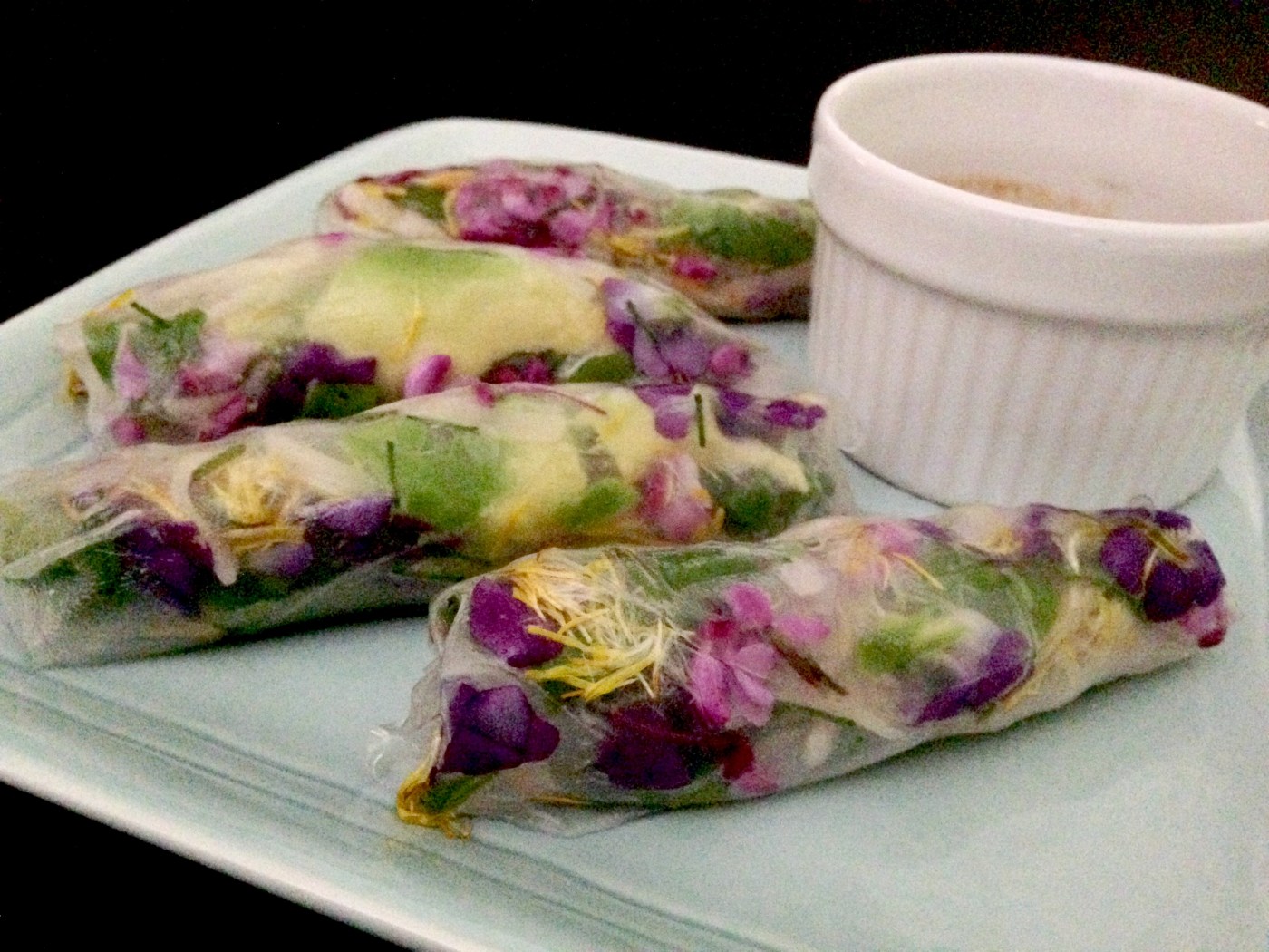 foraged summer rolls