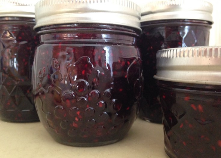 Mixed berry jam jars
