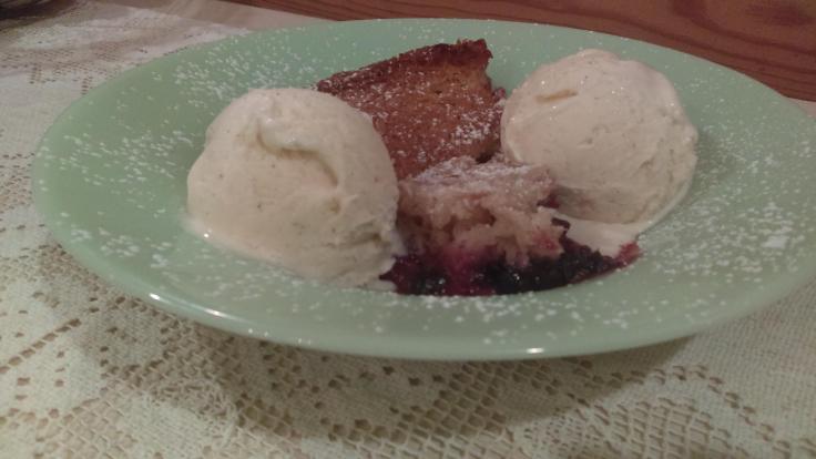 Cobbler with vanilla ice cream