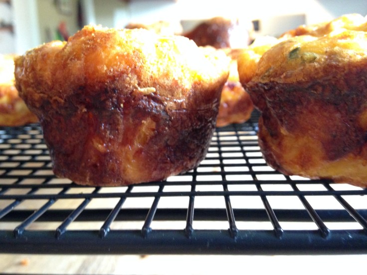 muffin tin quiche cooling on rack